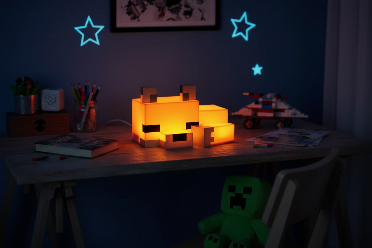 Minecraft Fox Night Light in Use